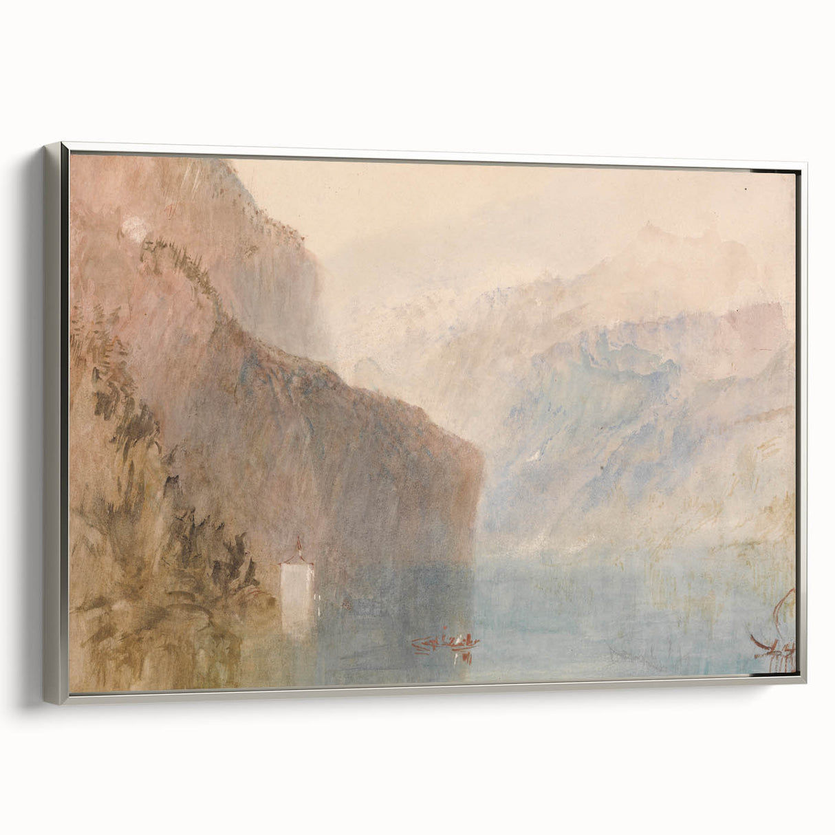 Classic Romantic Paintings: Tell's Chapel on Lake Lucerne