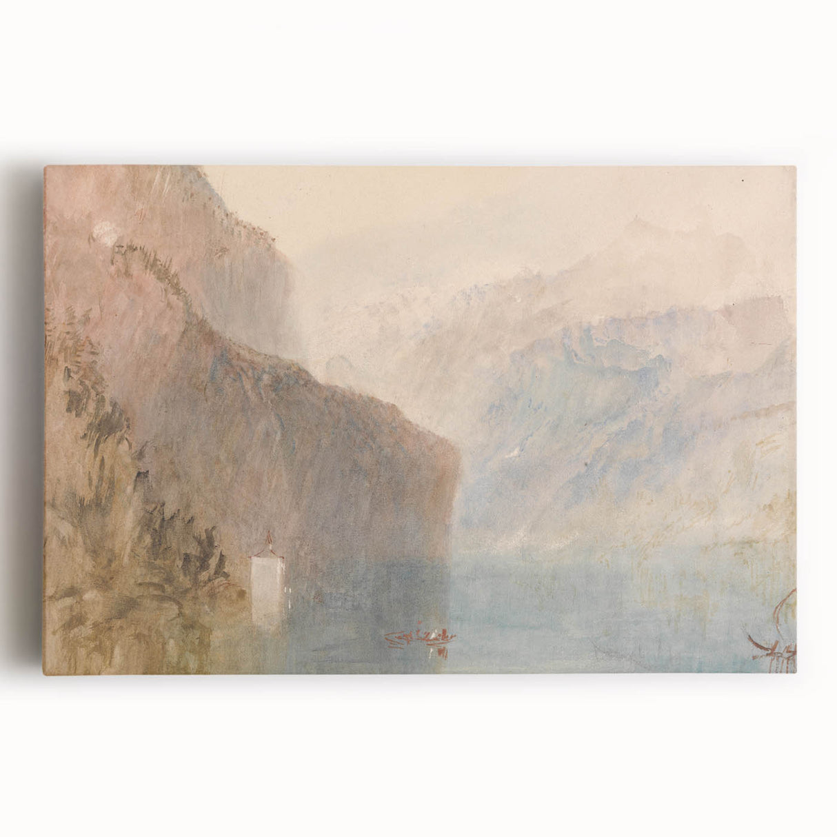 Classic Romantic Paintings: Tell's Chapel on Lake Lucerne