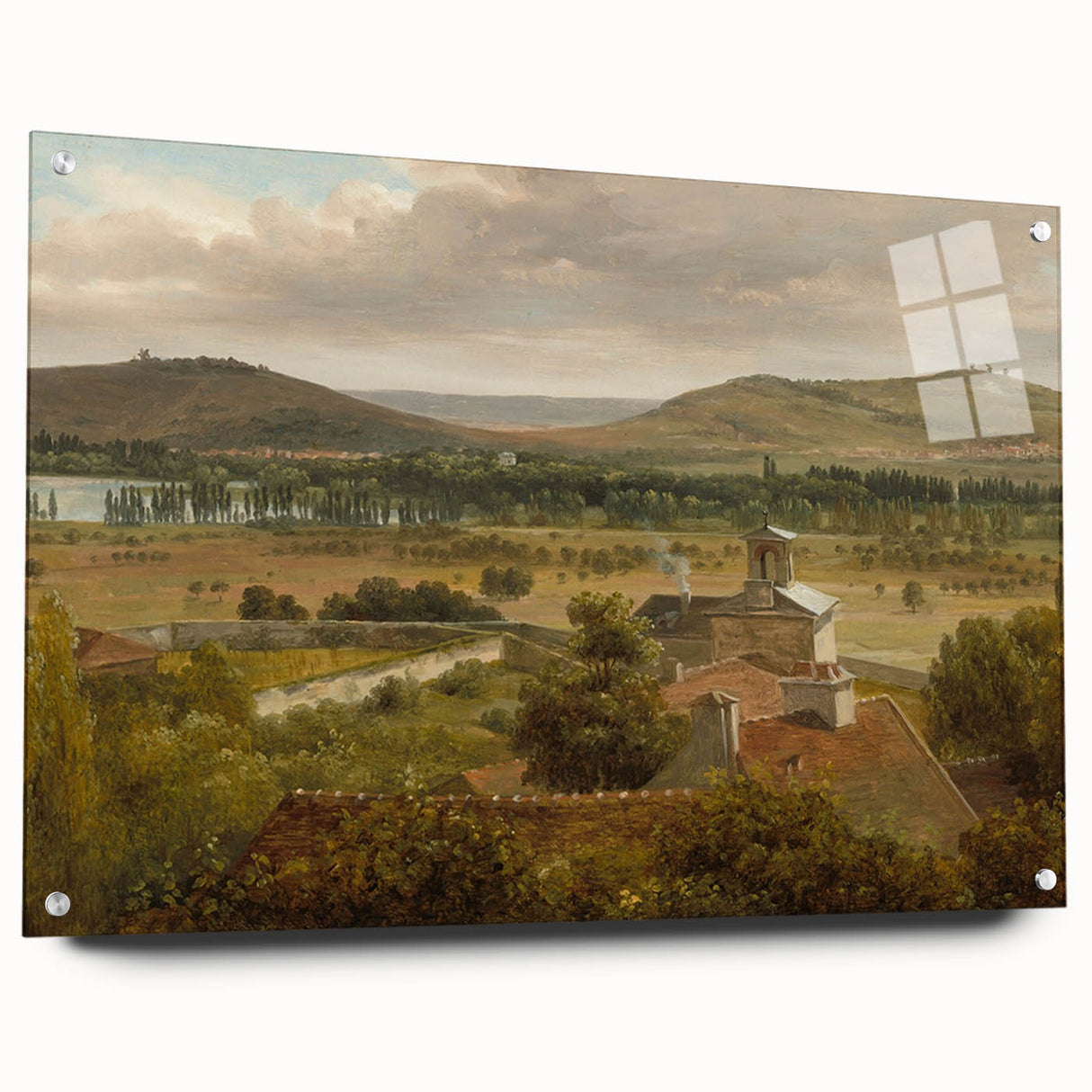 Romantic Art Prints: Panoramic Landscape Near River Moselle by Rousseau