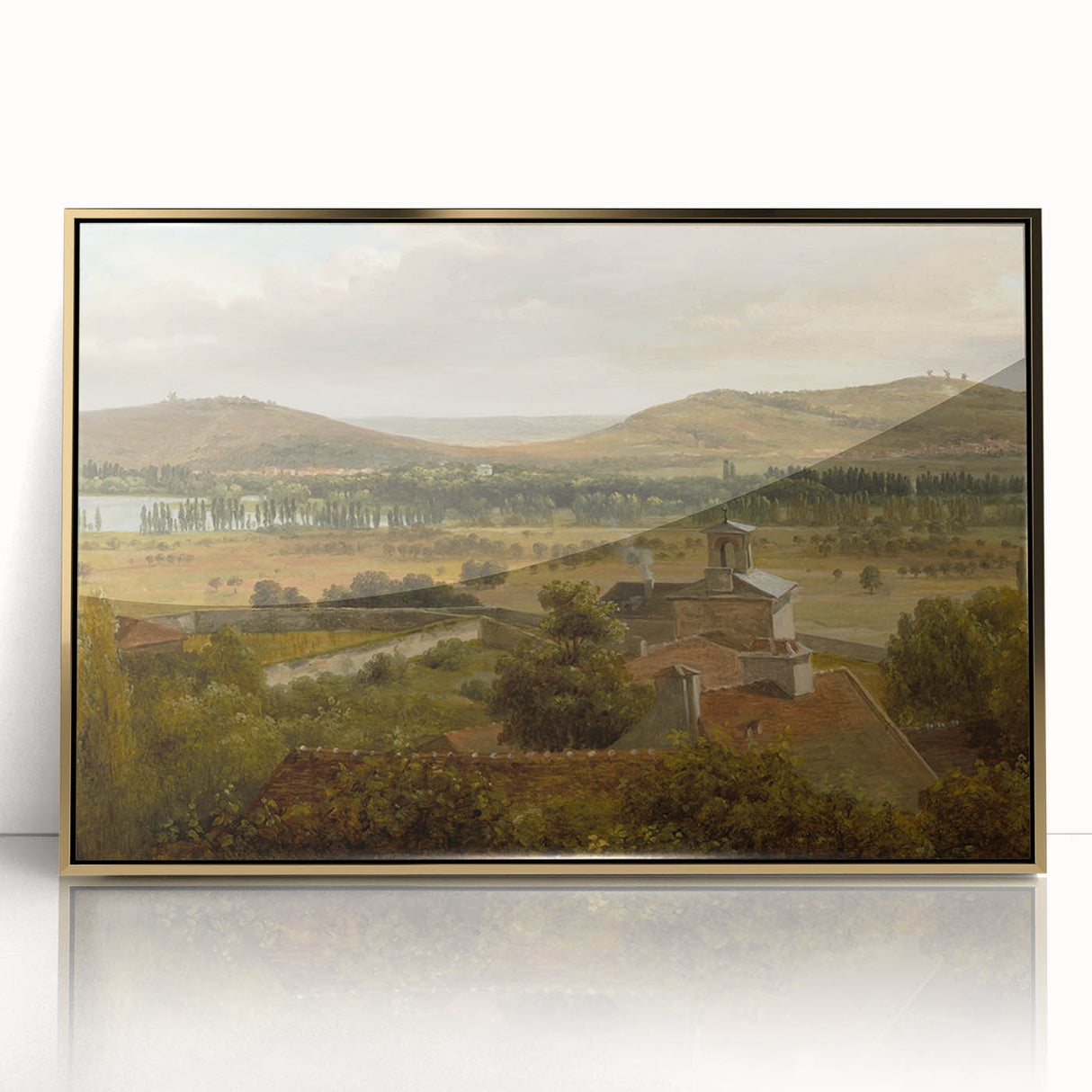 Romantic Art Prints: Panoramic Landscape Near River Moselle by Rousseau