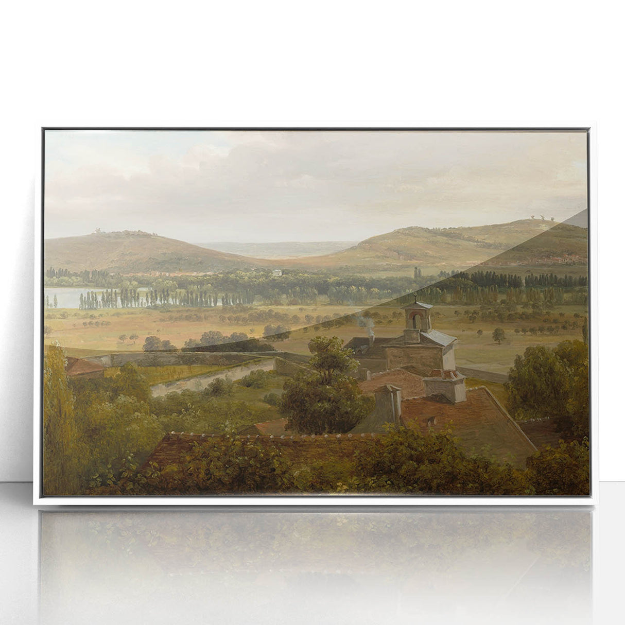 Romantic Art Prints: Panoramic Landscape Near River Moselle by Rousseau