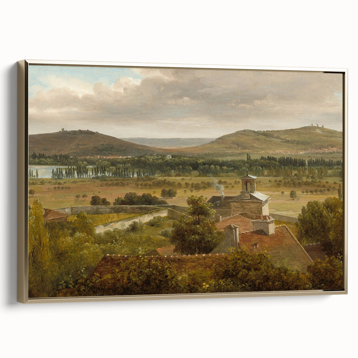Romantic Art Prints: Panoramic Landscape Near River Moselle by Rousseau