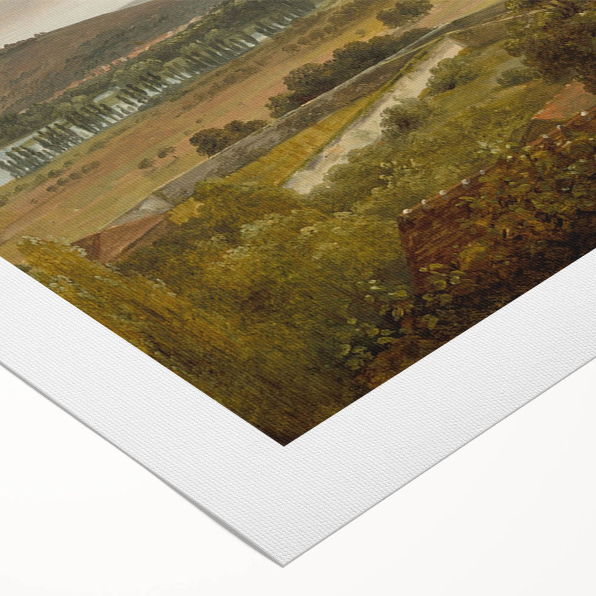 Romantic Art Prints: Panoramic Landscape Near River Moselle by Rousseau