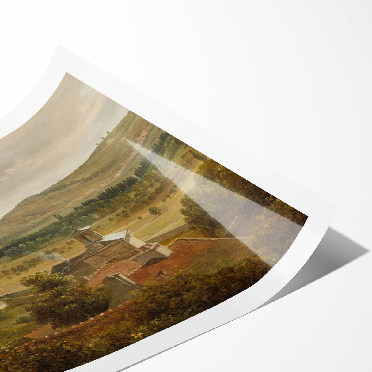 Romantic Art Prints: Panoramic Landscape Near River Moselle by Rousseau
