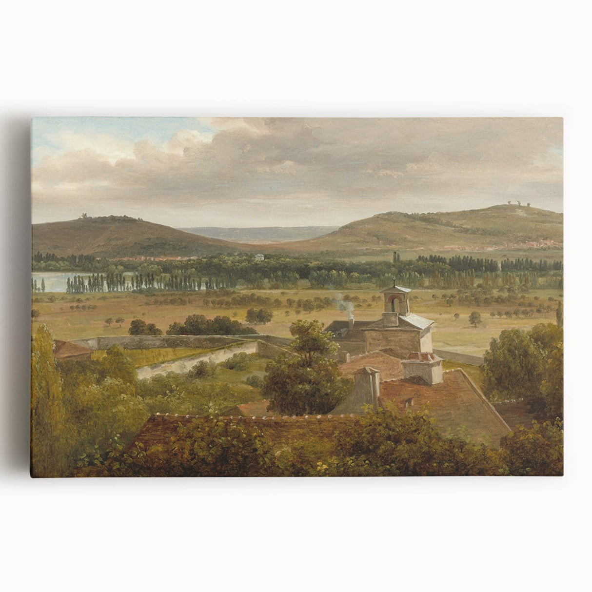 Romantic Art Prints: Panoramic Landscape Near River Moselle by Rousseau