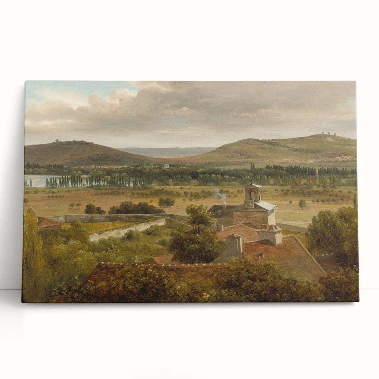 Romantic Art Prints: Panoramic Landscape Near River Moselle by Rousseau