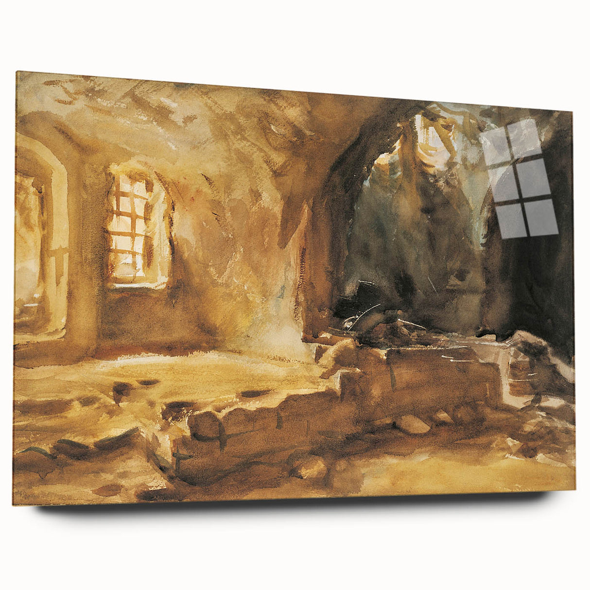 Romantic Art Prints: Ruined Cellar—Arras by John Singer Sargent