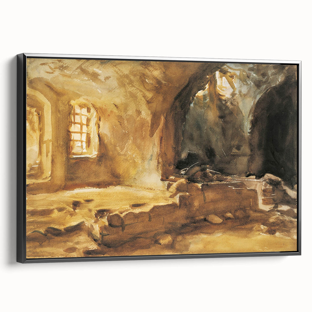 Romantic Art Prints: Ruined Cellar—Arras by John Singer Sargent