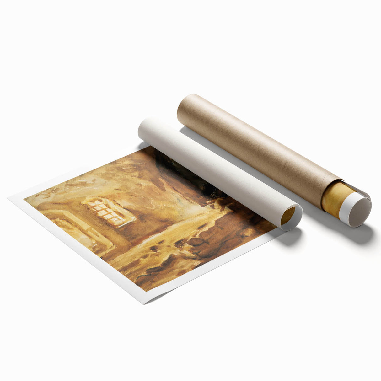 Romantic Art Prints: Ruined Cellar—Arras by John Singer Sargent