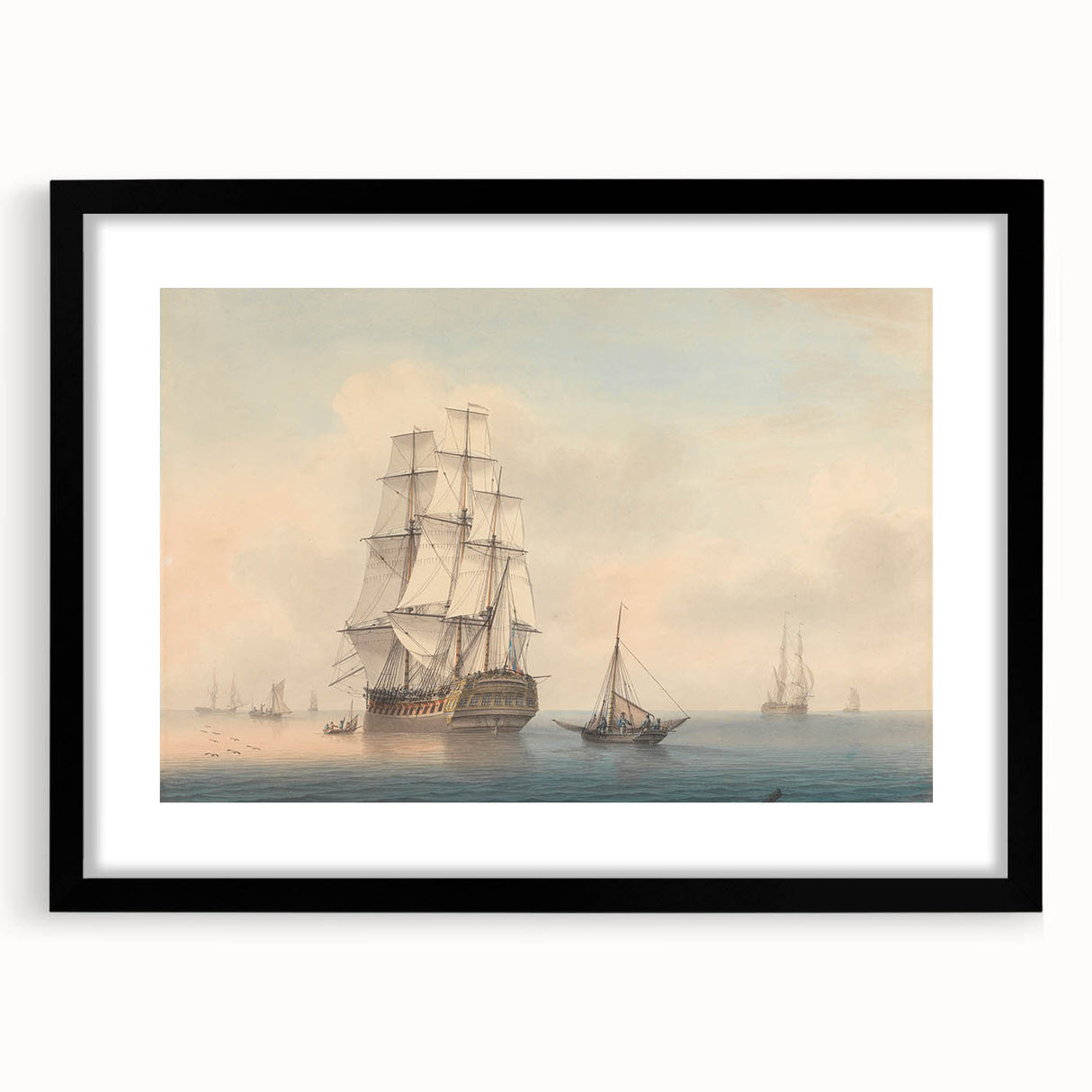 Romantic Art Prints: A Warship Preparing to Leave the Anchorage