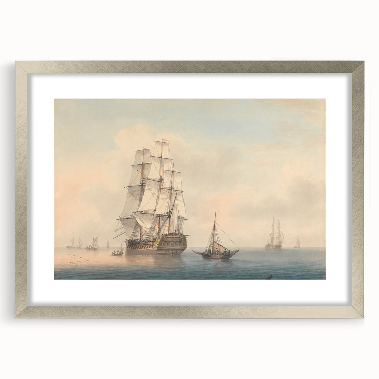 Romantic Art Prints: A Warship Preparing to Leave the Anchorage