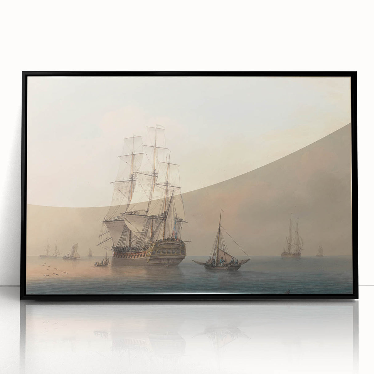 Romantic Art Prints: A Warship Preparing to Leave the Anchorage