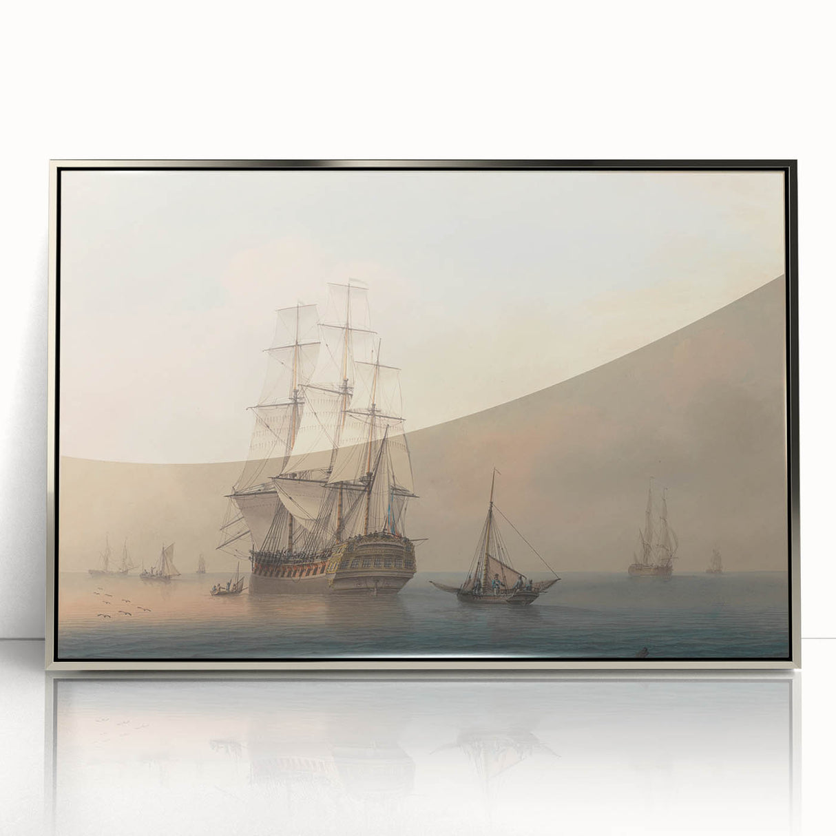 Romantic Art Prints: A Warship Preparing to Leave the Anchorage