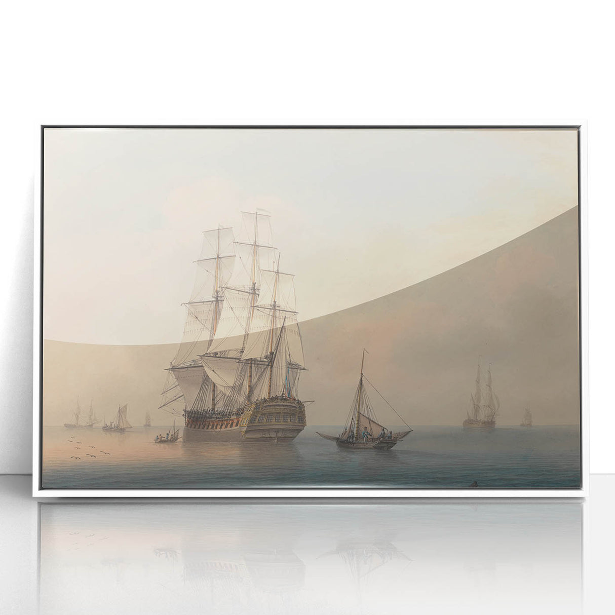 Romantic Art Prints: A Warship Preparing to Leave the Anchorage