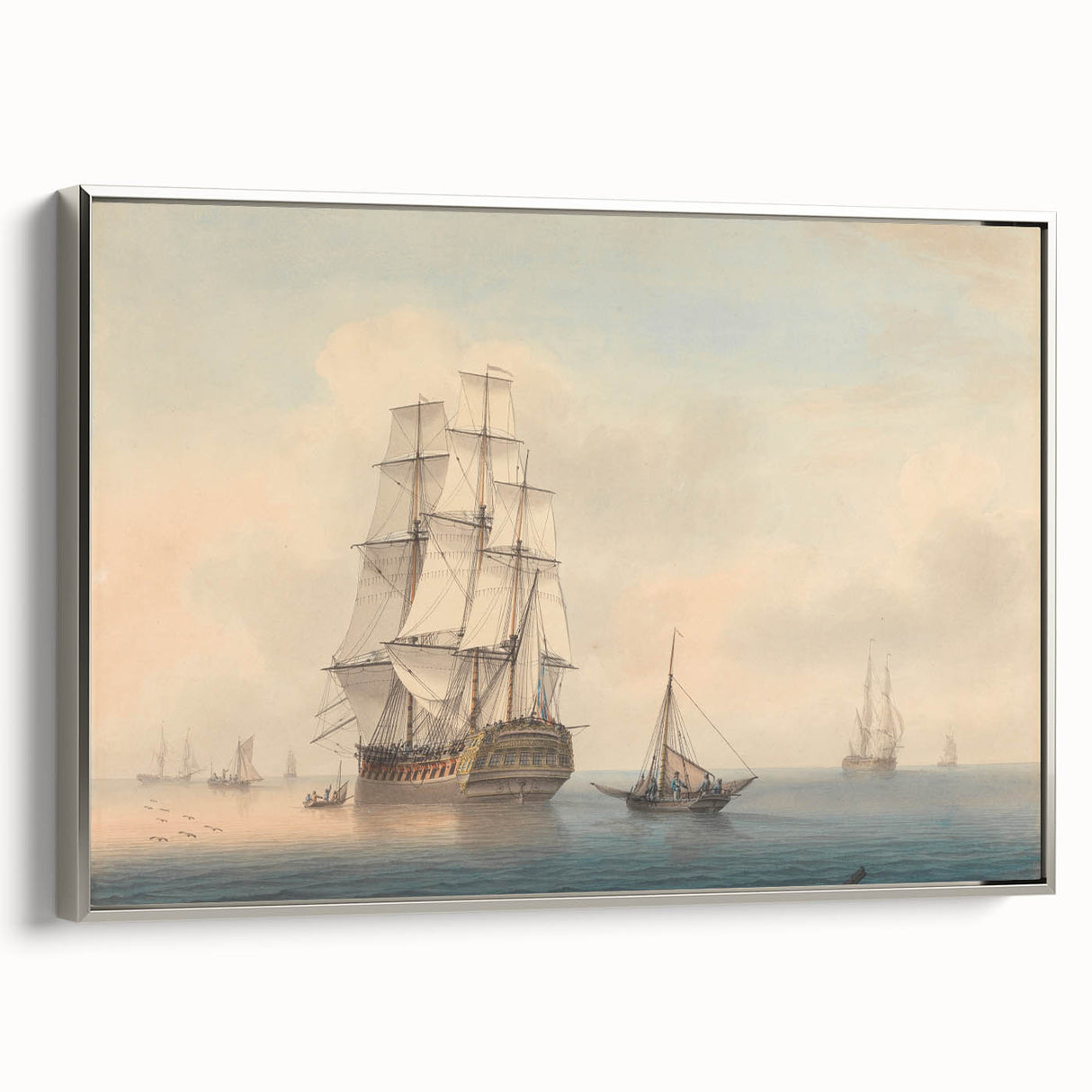 Romantic Art Prints: A Warship Preparing to Leave the Anchorage
