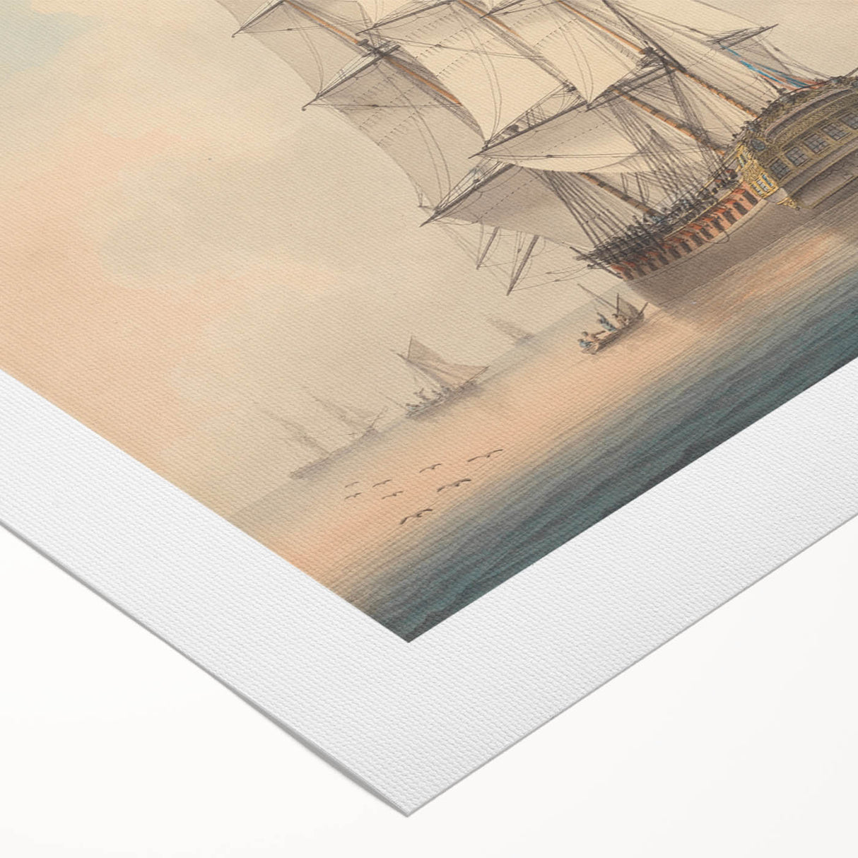 Romantic Art Prints: A Warship Preparing to Leave the Anchorage