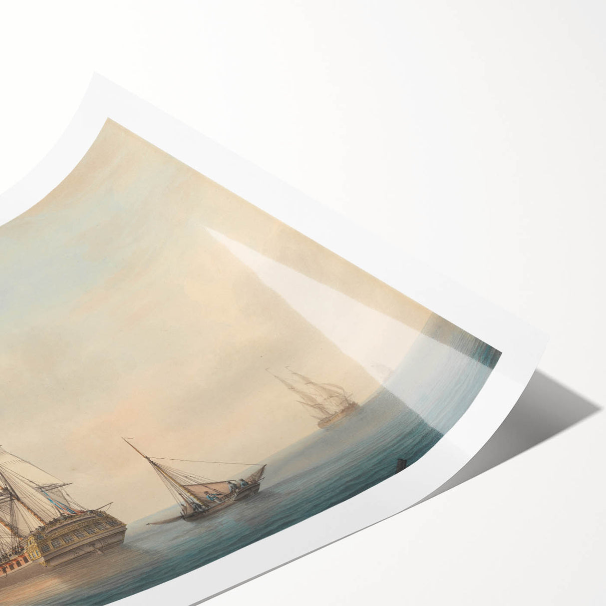 Romantic Art Prints: A Warship Preparing to Leave the Anchorage