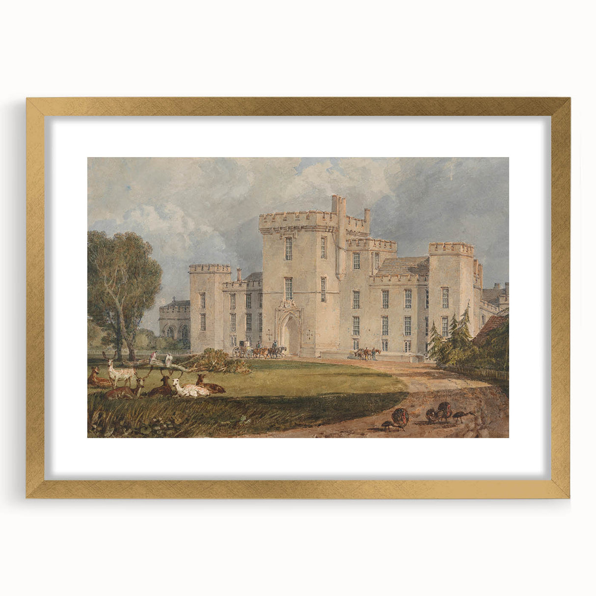 Romanticism Art of Hampton Court - Classic Romantic Era Canvas
