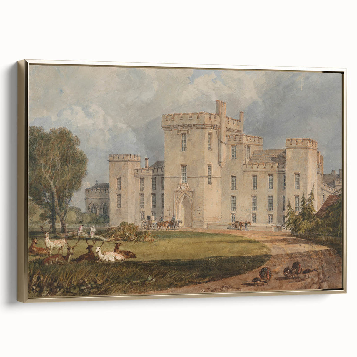 Romanticism Art of Hampton Court - Classic Romantic Era Canvas