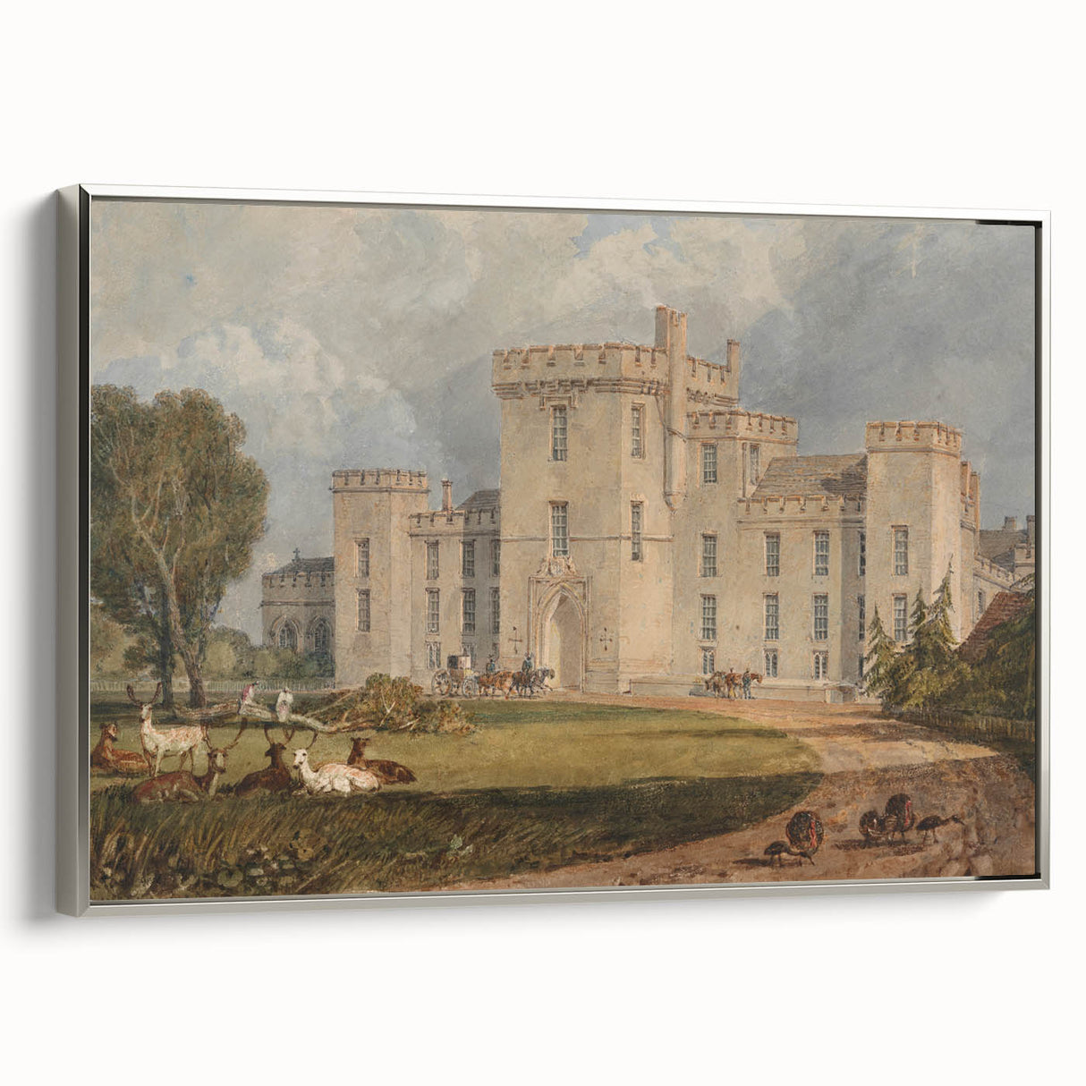 Romanticism Art of Hampton Court - Classic Romantic Era Canvas
