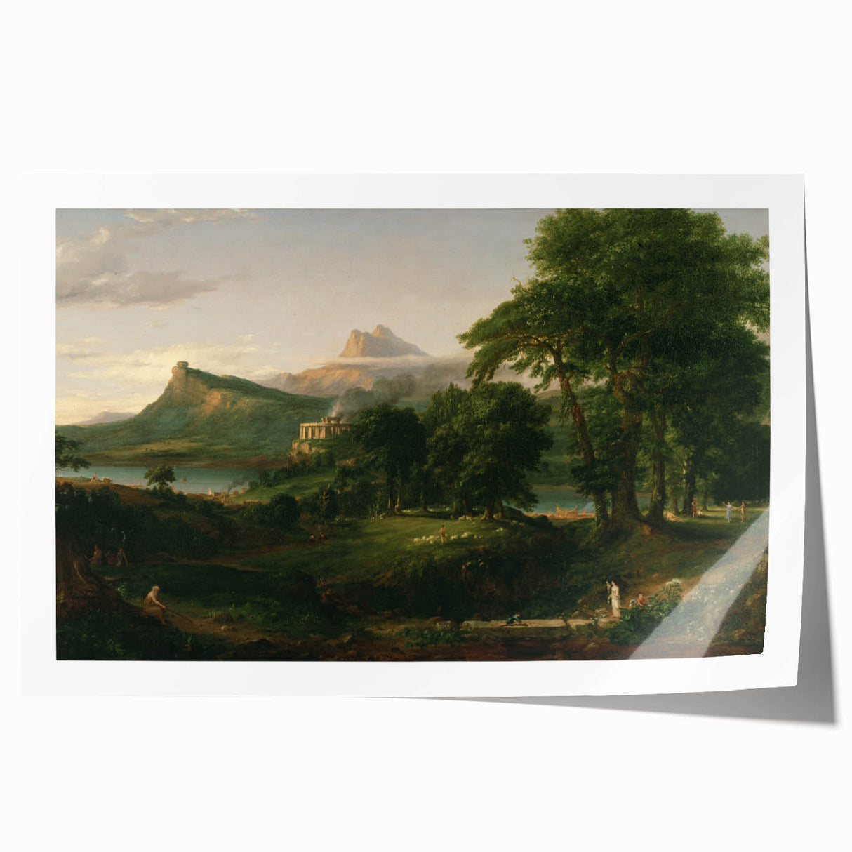 Pastoral Landscape Canvas - Romanticism Art by Thomas Cole