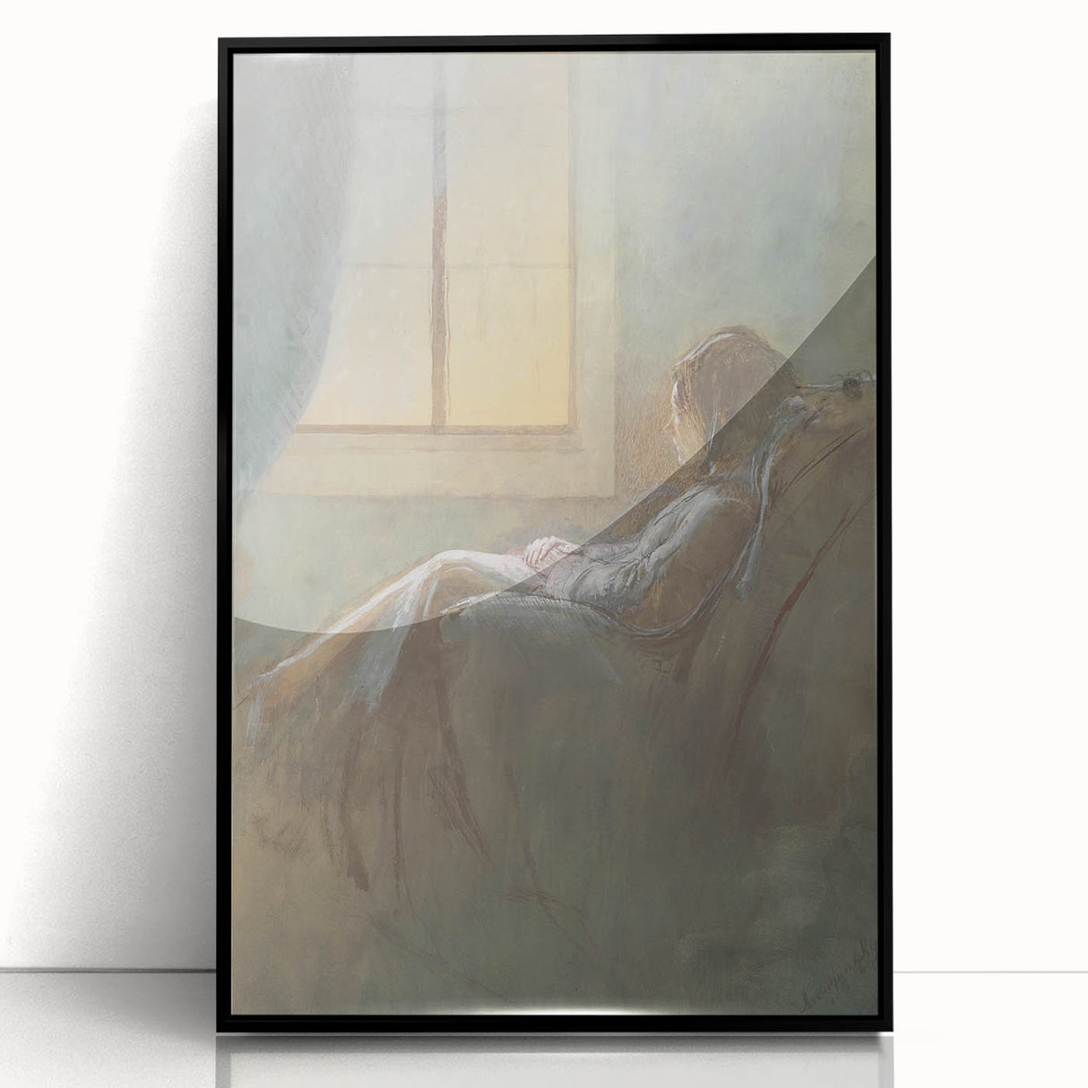 Old Woman Sitting - Romanticism Art by László Mednyánszky