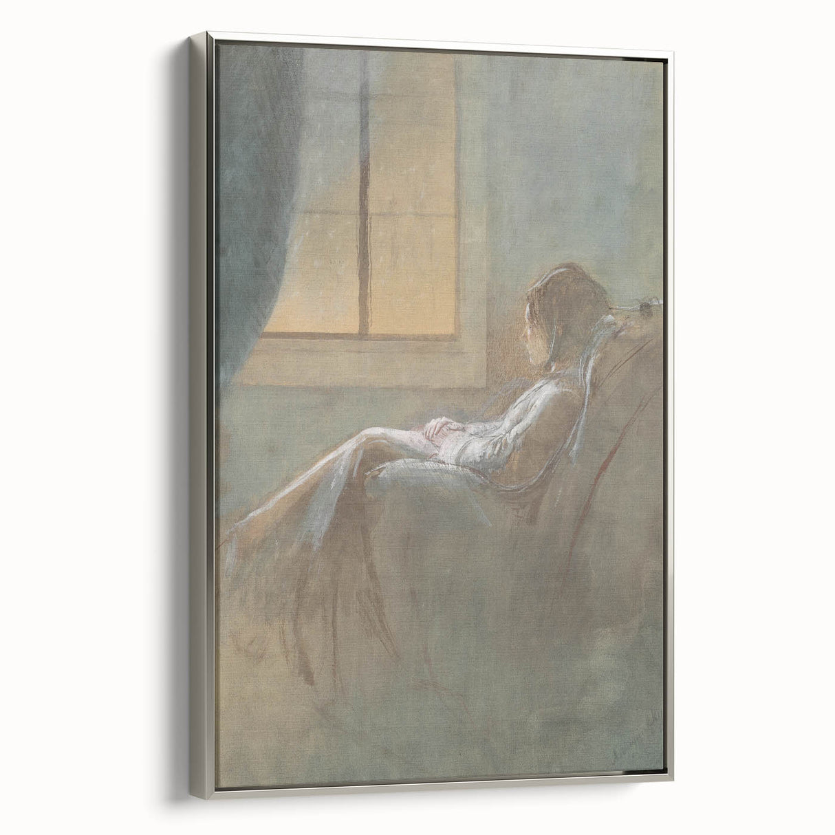 Old Woman Sitting - Romanticism Art by László Mednyánszky