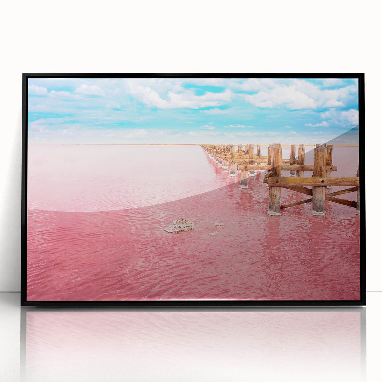 Large abstract wall art depicting Yucatan scenery in muted earth tones on a framed acrylic.