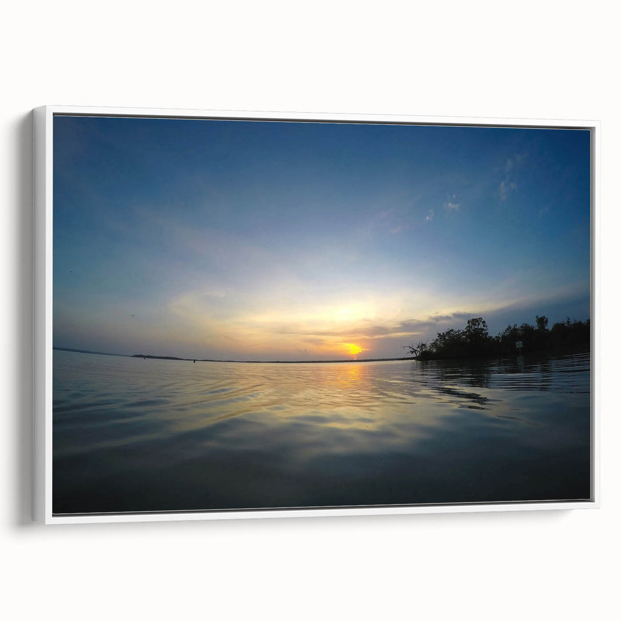 Vintage poster art of Yucatan scenery on extra large framed canvas, featuring vibrant colors on a black background.