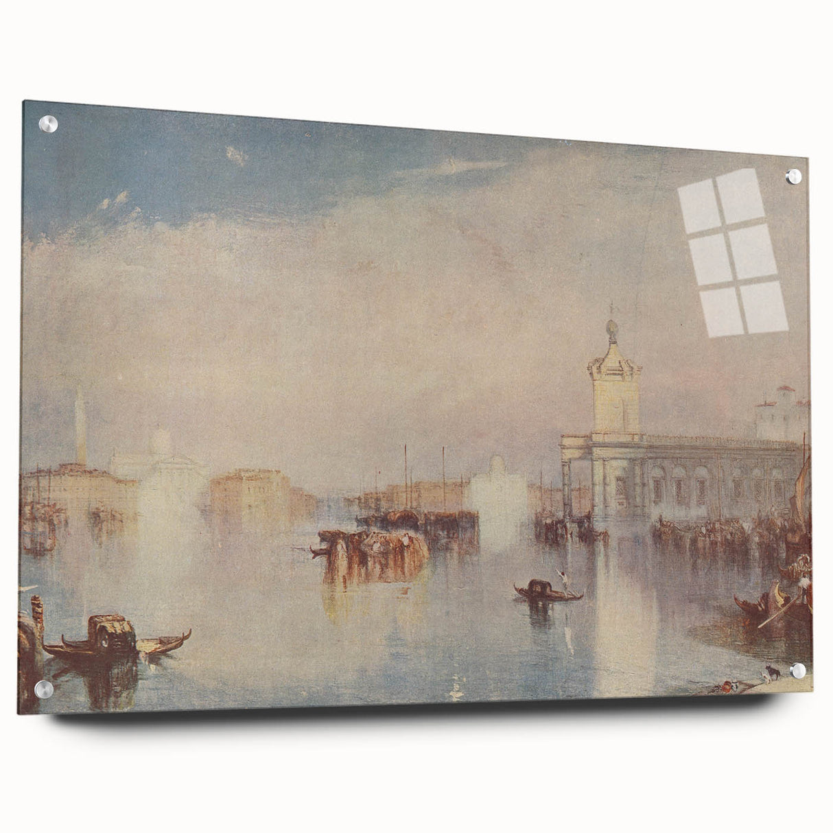 Romanticism Art: "Venice, The Dogana" Historical Landscape Canvas Print