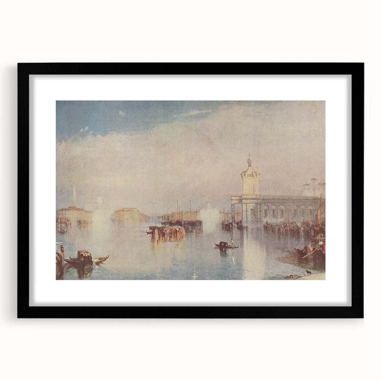 Romanticism Art: "Venice, The Dogana" Historical Landscape Canvas Print