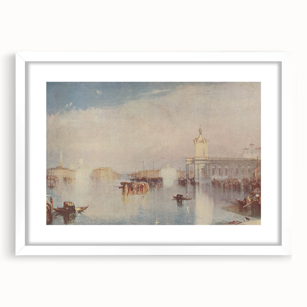 Romanticism Art: "Venice, The Dogana" Historical Landscape Canvas Print