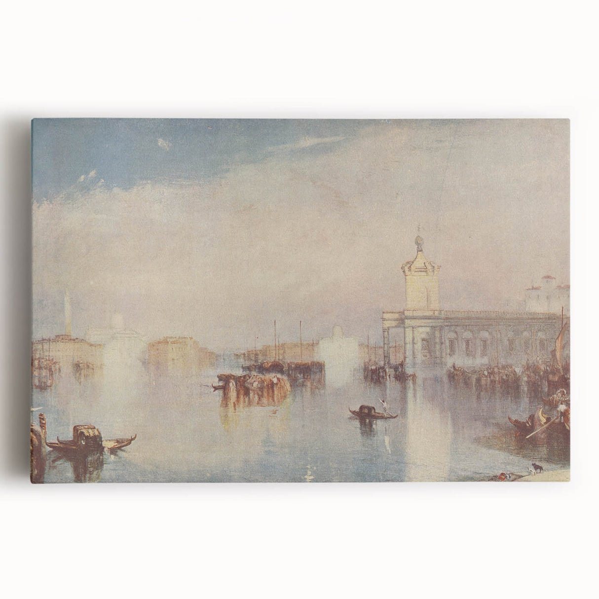 Romanticism Art: "Venice, The Dogana" Historical Landscape Canvas Print