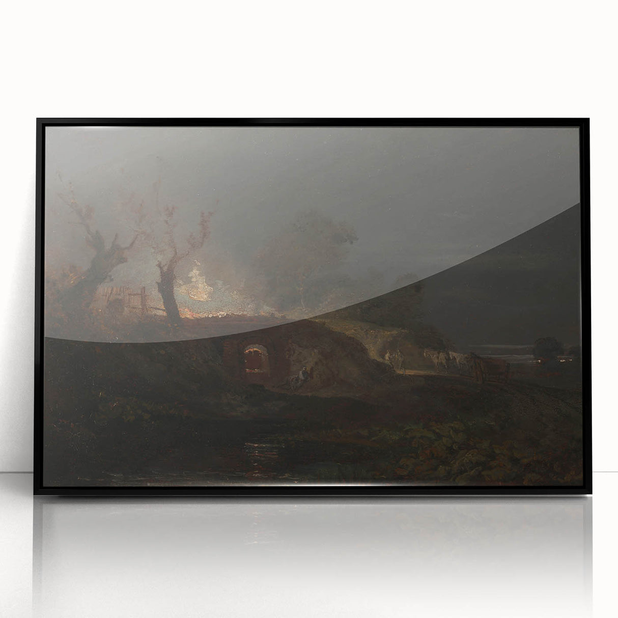 Romanticism Art: "Limekiln at Coalbrookdale" Landscape Canvas Print