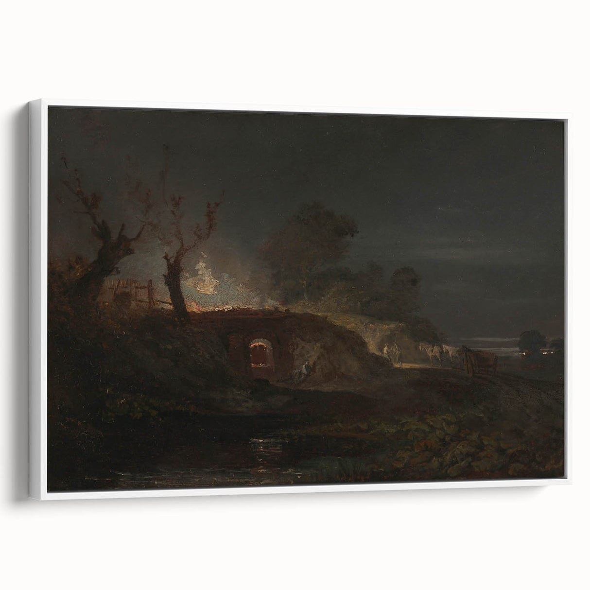 Romanticism Art: "Limekiln at Coalbrookdale" Landscape Canvas Print
