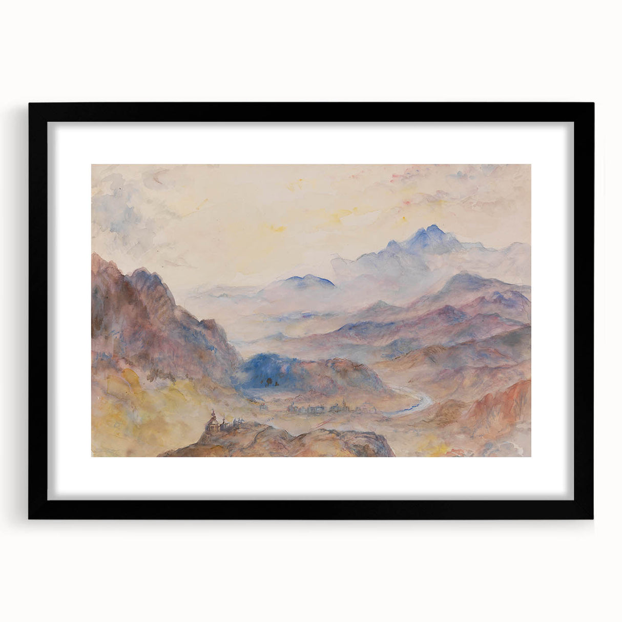 Romanticism Art: "Mountain Scene, Mist Rising" Serene Landscape Print