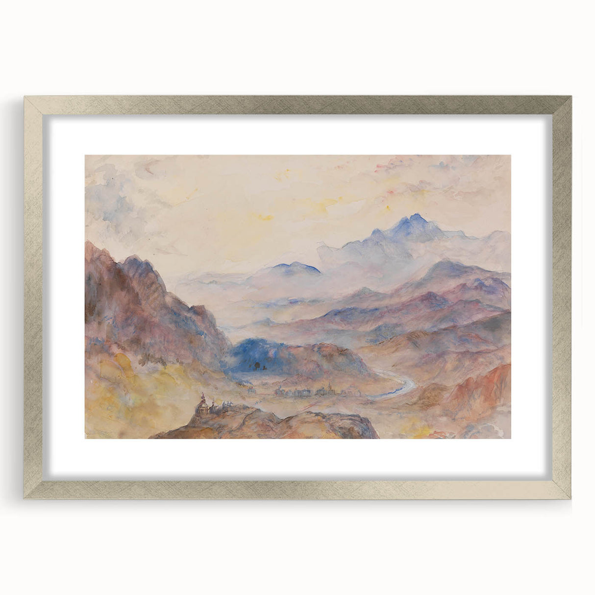 Romanticism Art: "Mountain Scene, Mist Rising" Serene Landscape Print
