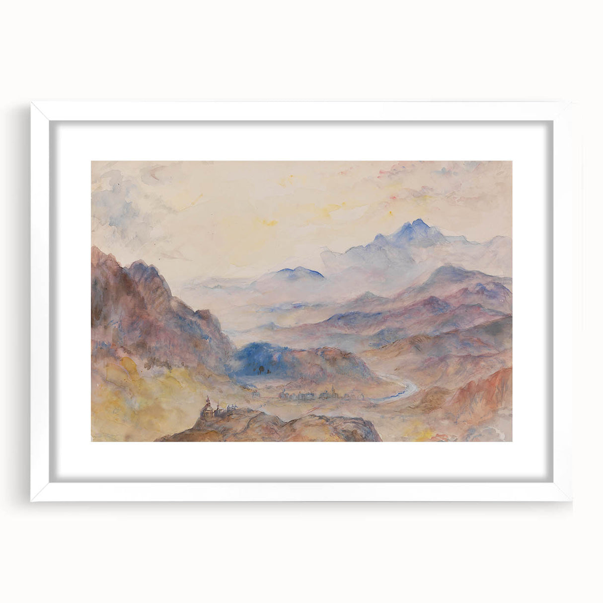 Romanticism Art: "Mountain Scene, Mist Rising" Serene Landscape Print