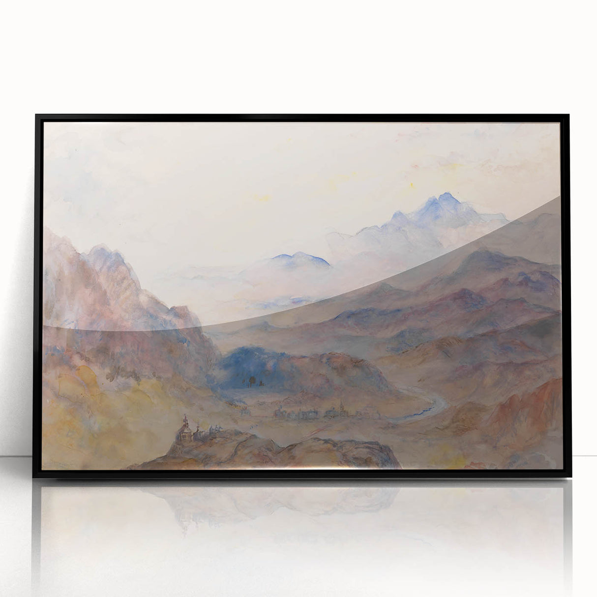 Romanticism Art: "Mountain Scene, Mist Rising" Serene Landscape Print