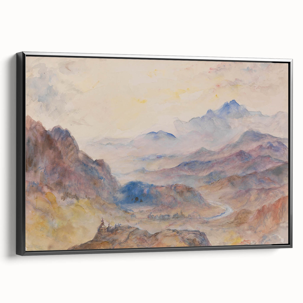 Romanticism Art: "Mountain Scene, Mist Rising" Serene Landscape Print