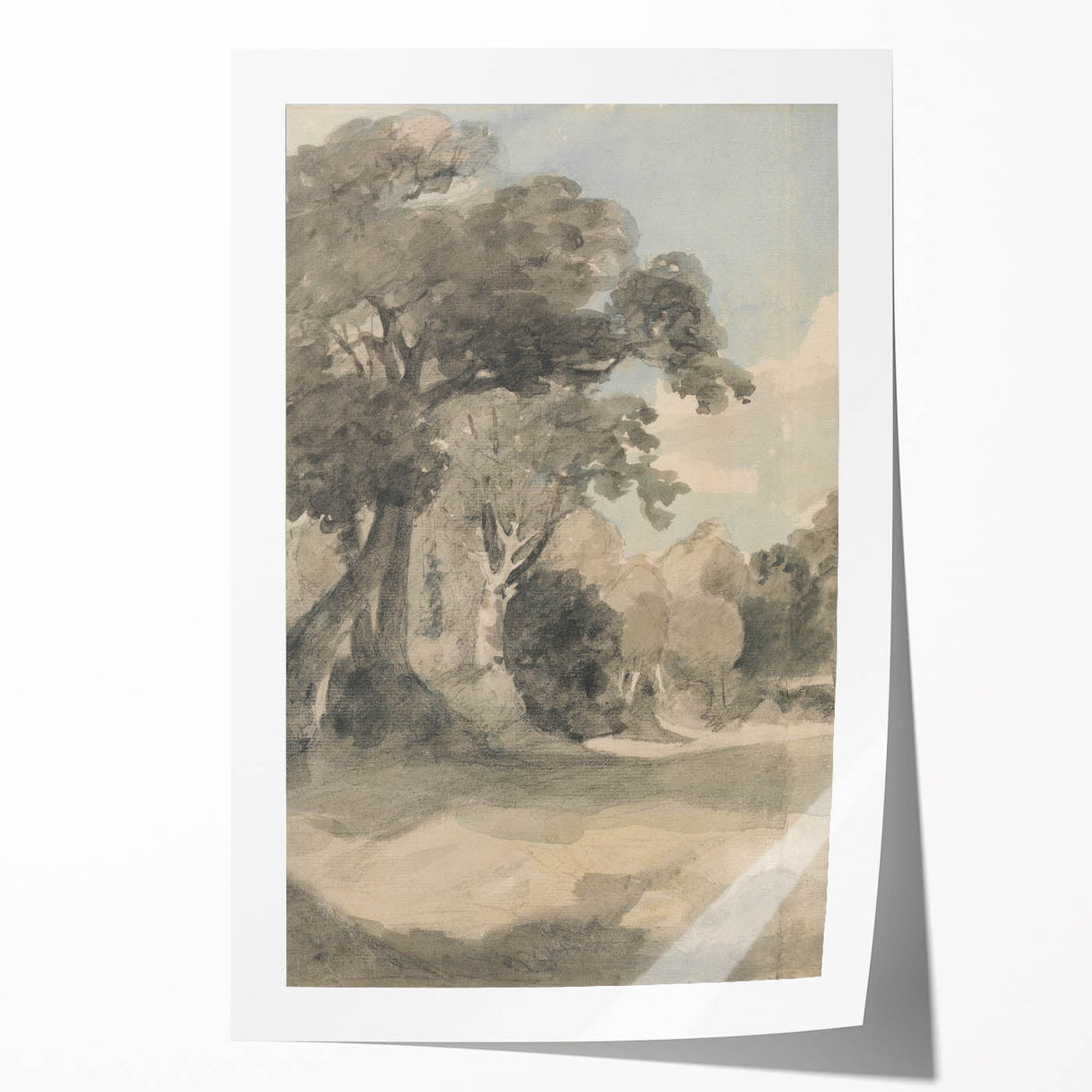 Romanticism Art Print: Trees in a Meadow by John Constable Canvas
