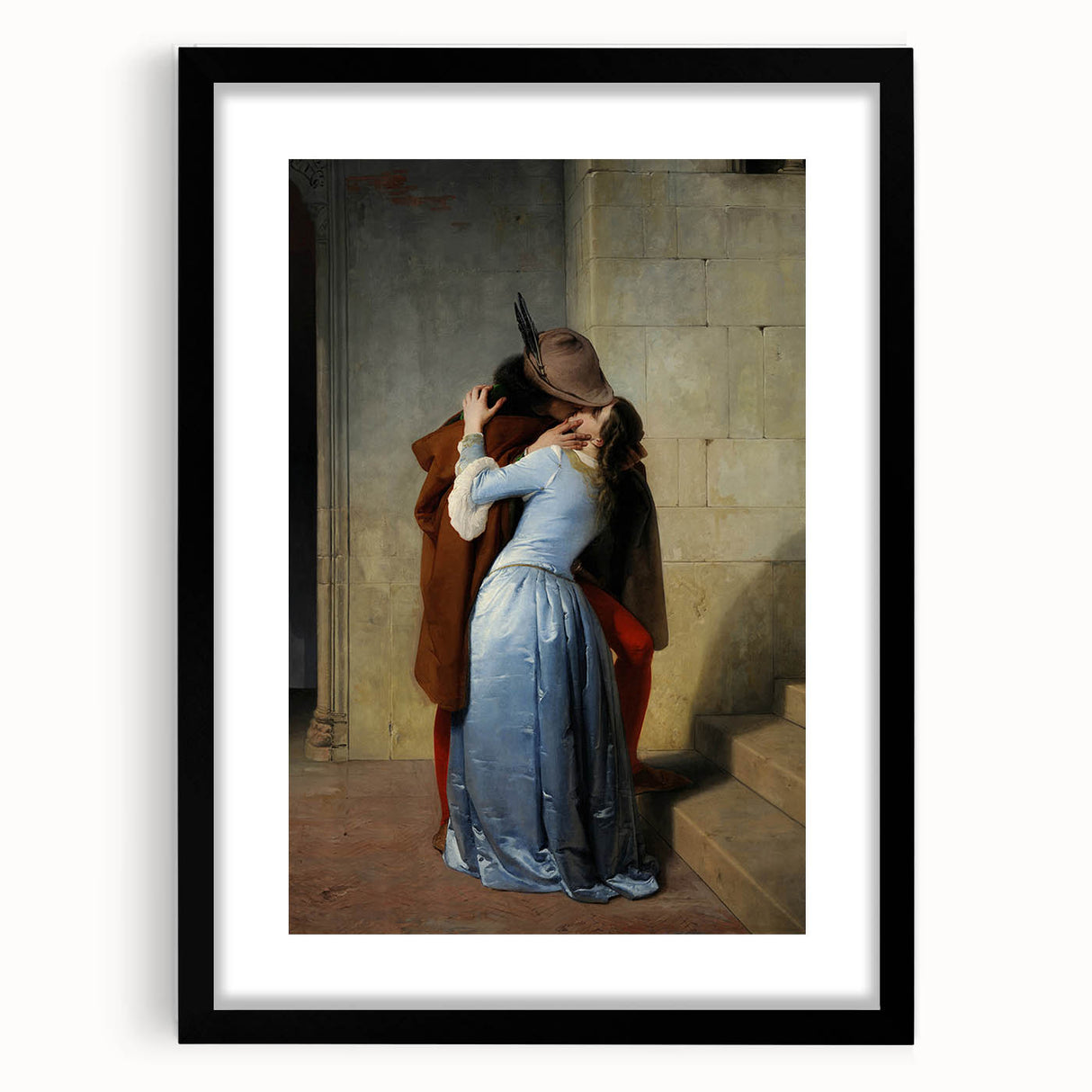 Romanticism Art: The Kiss - Historical Romantic Canvas Print