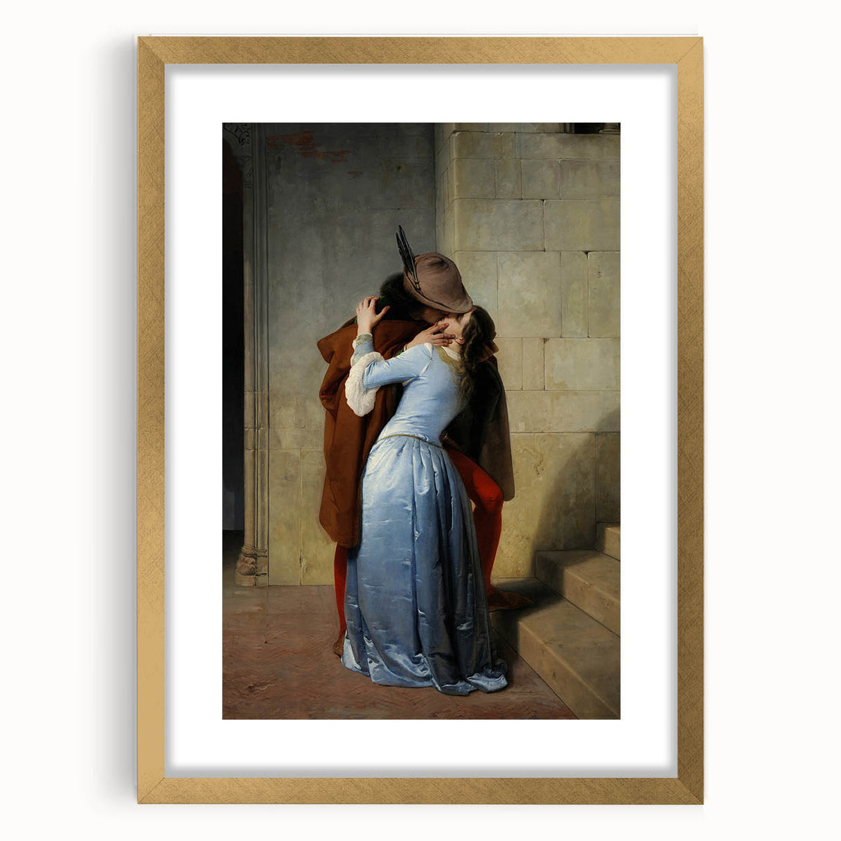 Romanticism Art: The Kiss - Historical Romantic Canvas Print