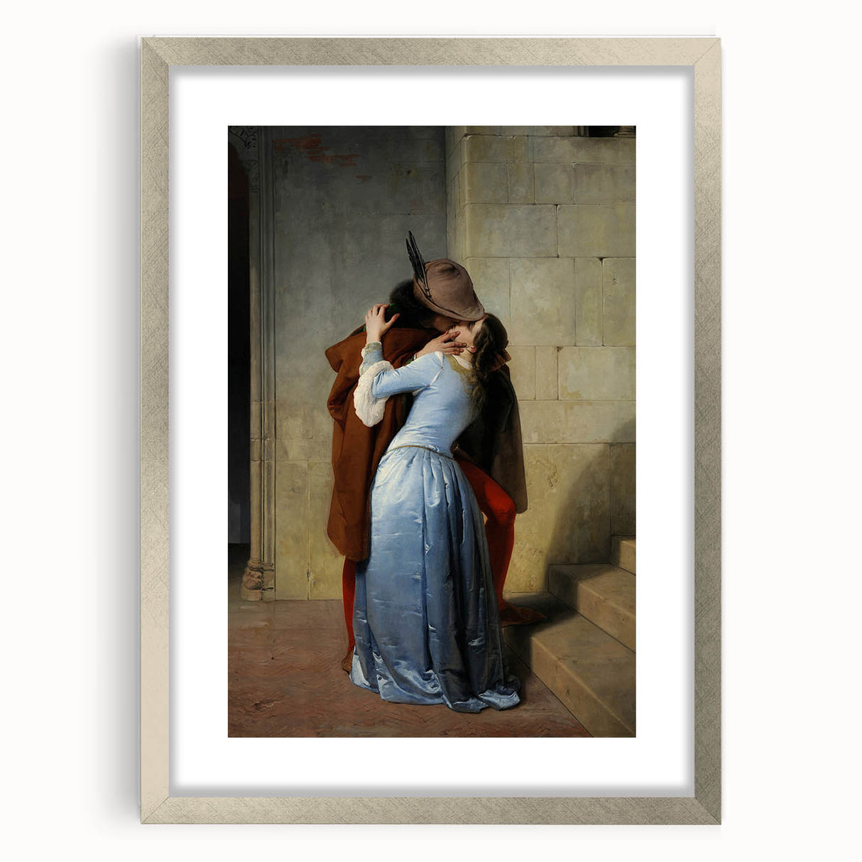 Romanticism Art: The Kiss - Historical Romantic Canvas Print
