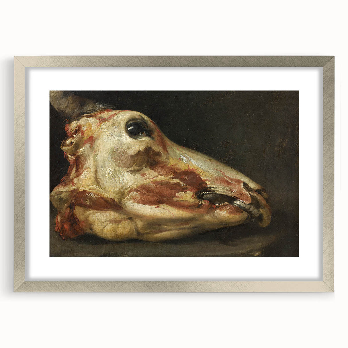 Romanticism Art: Skinned Ox Head - Goya's Historical Canvas Print