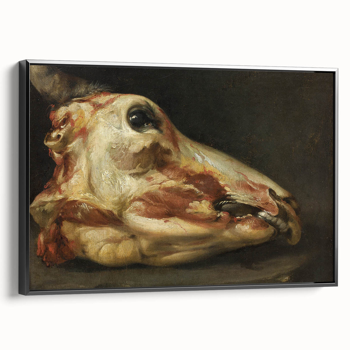 Romanticism Art: Skinned Ox Head - Goya's Historical Canvas Print