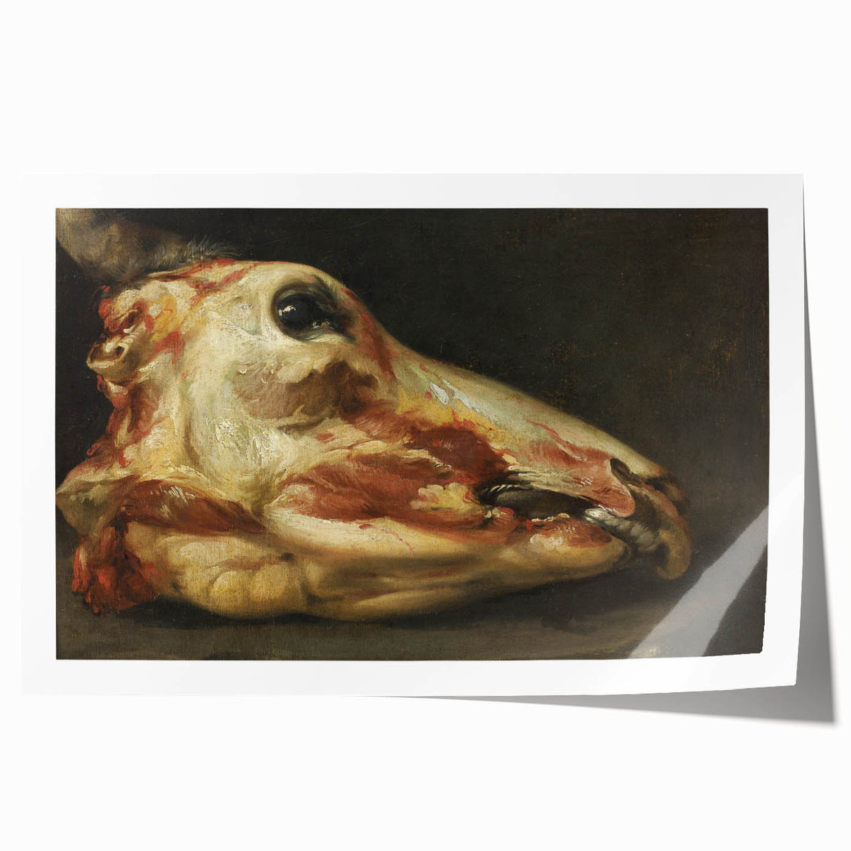 Romanticism Art: Skinned Ox Head - Goya's Historical Canvas Print