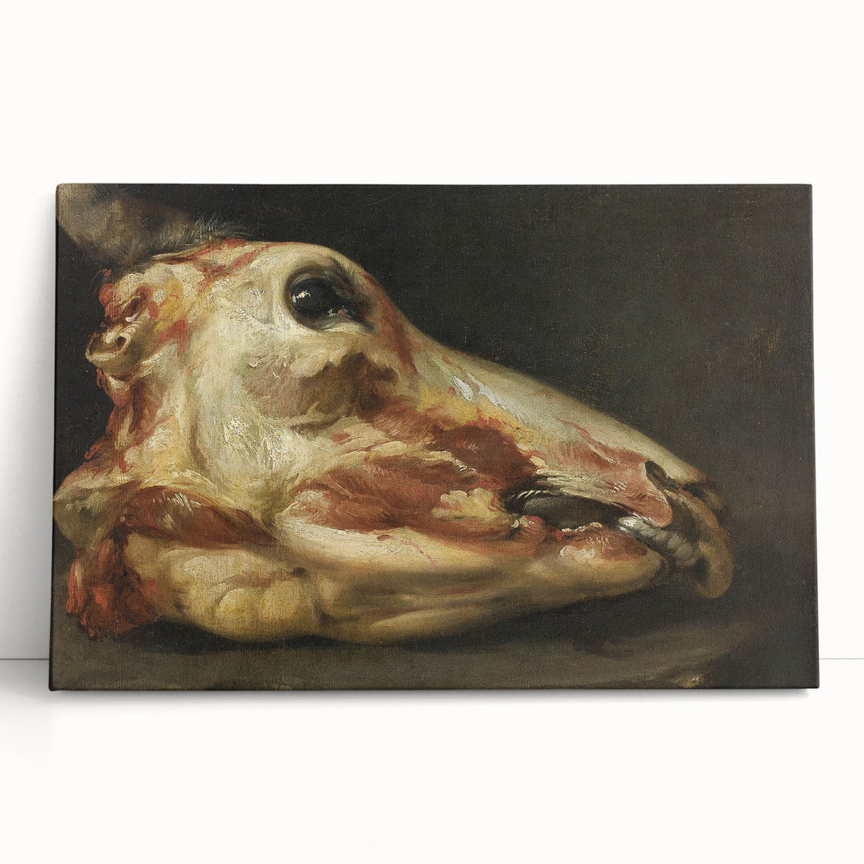Romanticism Art: Skinned Ox Head - Goya's Historical Canvas Print