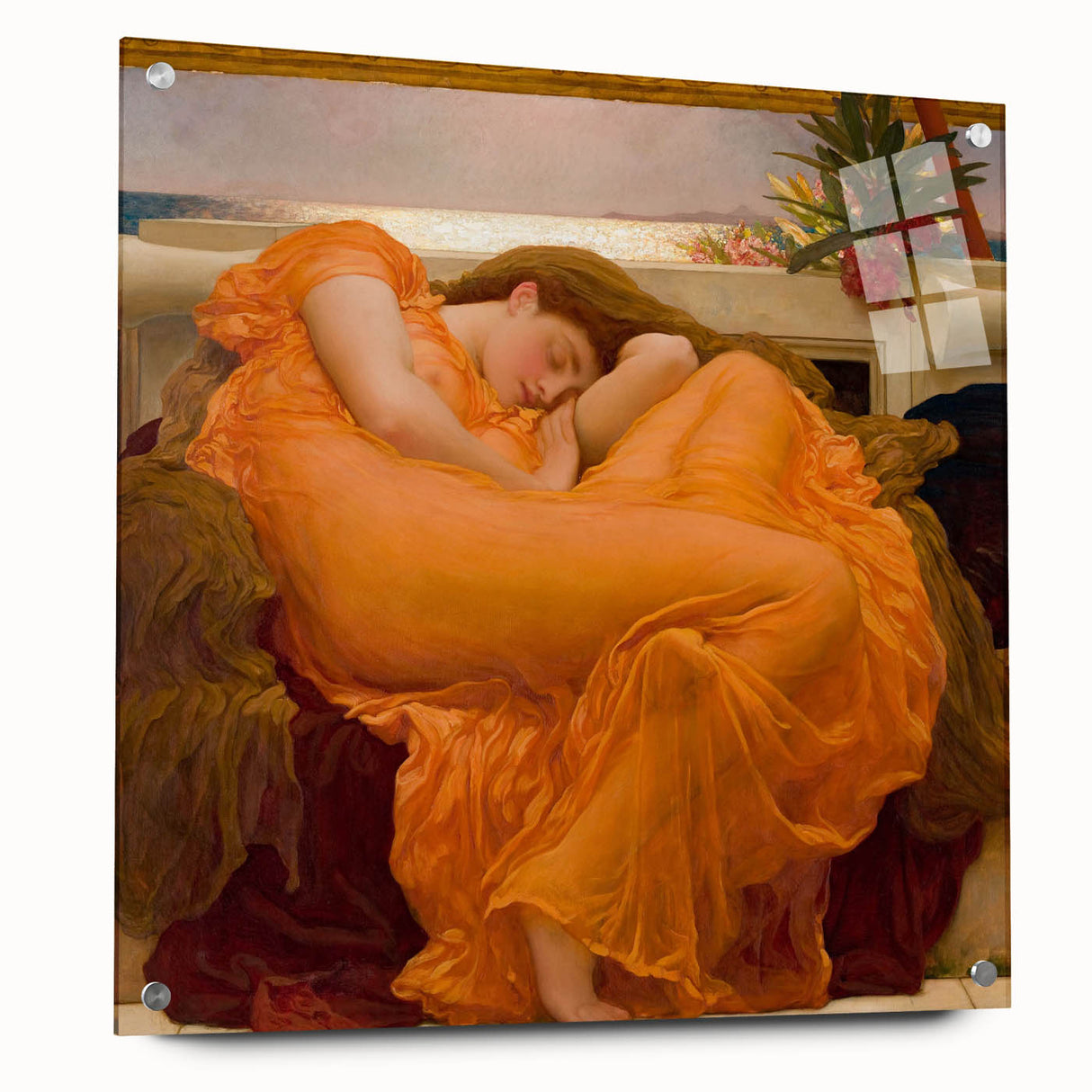 "Romanticism Art: Flaming June - Historical Canvas Print Masterpiece"