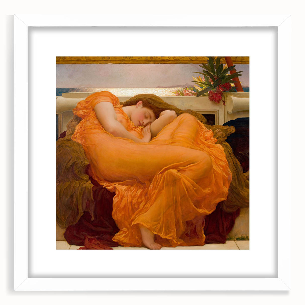 "Romanticism Art: Flaming June - Historical Canvas Print Masterpiece"